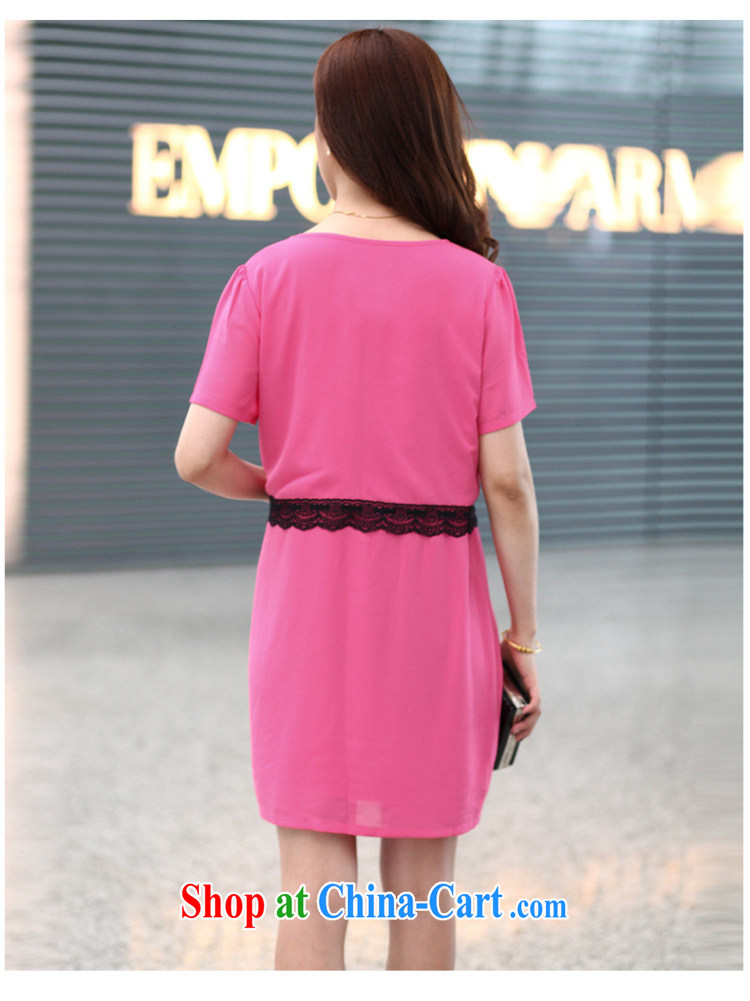 Morning would be 2015 summer new Korean version is indeed the XL women mm thick loose video thin round-collar short-sleeve hit color lace stitching snow-woven dresses of red 5 XL (180 - 200 ) jack pictures, price, brand platters! Elections are good character, the national distribution, so why buy now enjoy more preferential! Health