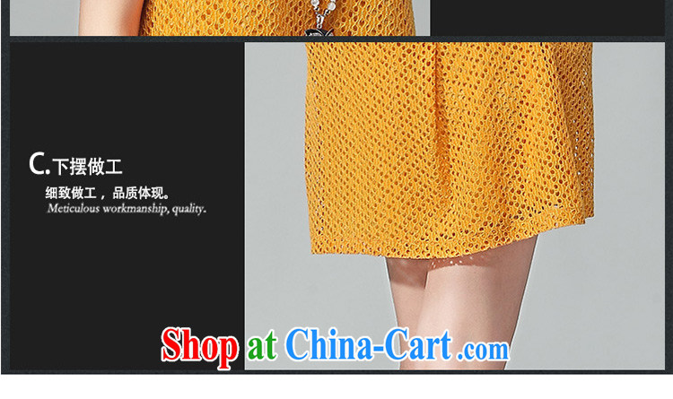 Lehman Ronnie lymalon thick, graphics thin 2015 summer new Korean version the code female lace embroidery Openwork grid dresses 2035 yellow 4 XL pictures, price, brand platters! Elections are good character, the national distribution, so why buy now enjoy more preferential! Health