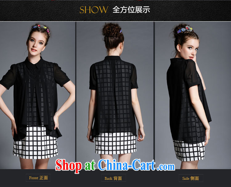 OZZFLORA 2015 summer new Europe grid stamp larger women is the increased emphasis on MM leave two snow-woven dresses black XXXL pictures, price, brand platters! Elections are good character, the national distribution, so why buy now enjoy more preferential! Health