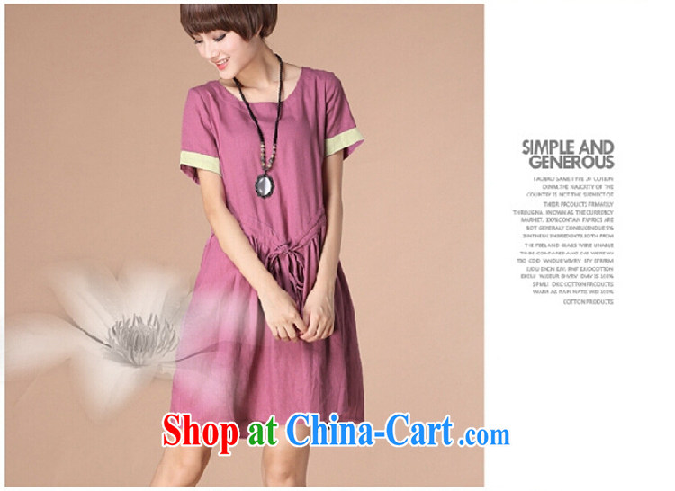 Only, Mei Yi 2015 summer, the Korean version of the greater, female-waist graphics thin loose cotton Ma dress short-sleeved 6979 orange L pictures, price, brand platters! Elections are good character, the national distribution, so why buy now enjoy more preferential! Health