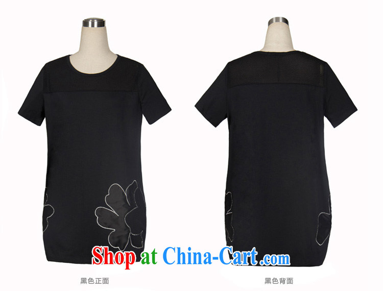 Colorful, larger female thick mm summer 2015 new round-collar embroidered T-shirt girls summer relaxed, long, fat sister T shirt gray 4 XL pictures, price, brand platters! Elections are good character, the national distribution, so why buy now enjoy more preferential! Health