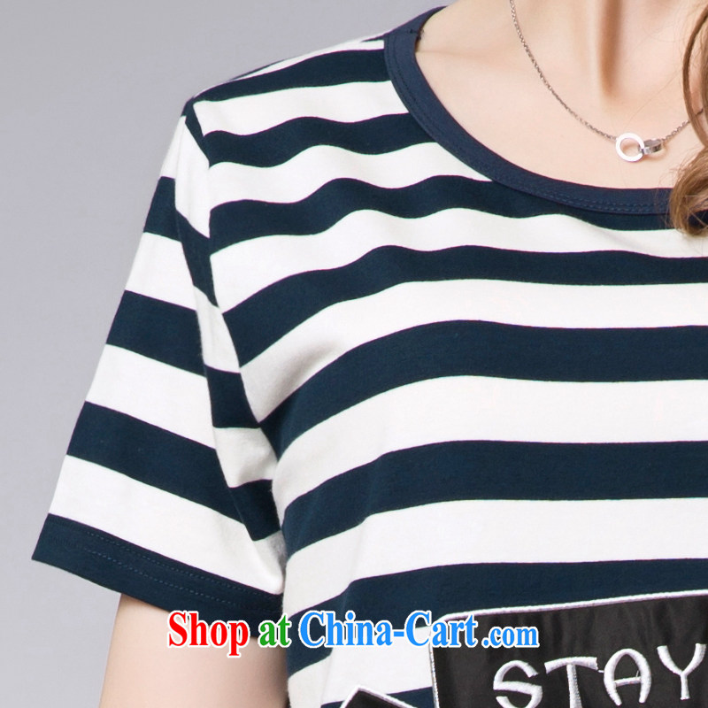 Colorful, thick mm summer 2015 the code female liberal black-and-white horizontal stripes T-shirt, long graphics thin T pension summer female black-and-white stripes 2 XL, Jacob (yartcs), online shopping