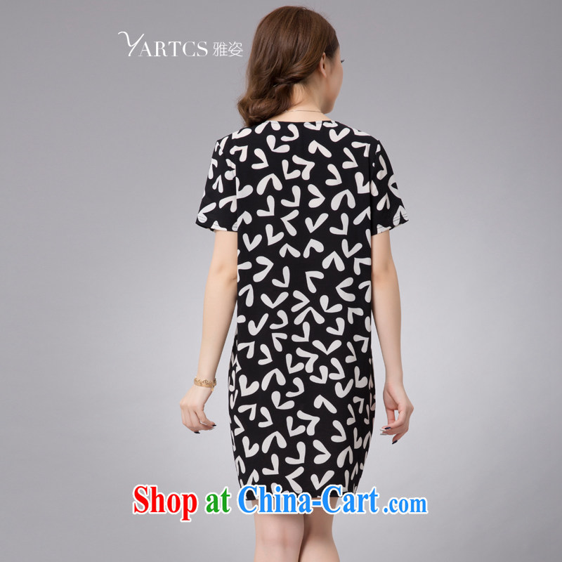 And Jacob Colorful spring and summer the US firm 2015 new European site in Europe and America was personalized street red lips stamp short sleeve dress Black - Love 2 XL, Jacob (yartcs), online shopping