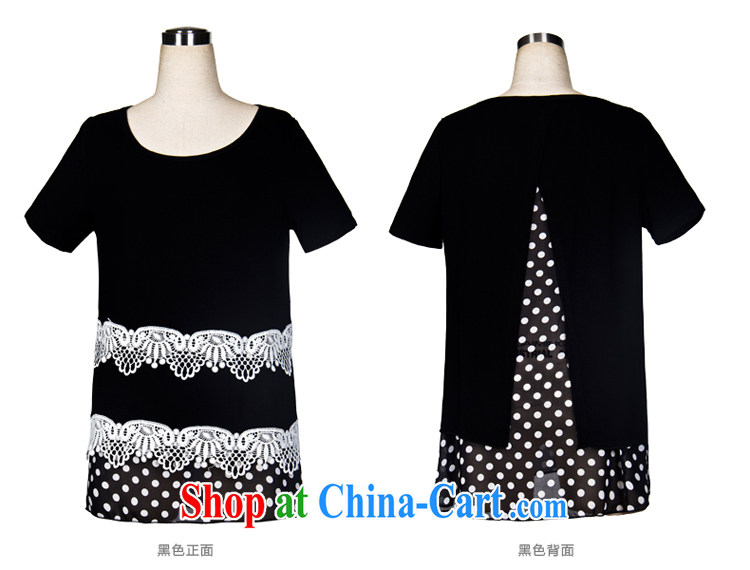 Colorful, thick mm summer 2015 the code female lace stitching female T shirt short-sleeved, long, fat sister T-shirt black 4XL pictures, price, brand platters! Elections are good character, the national distribution, so why buy now enjoy more preferential! Health
