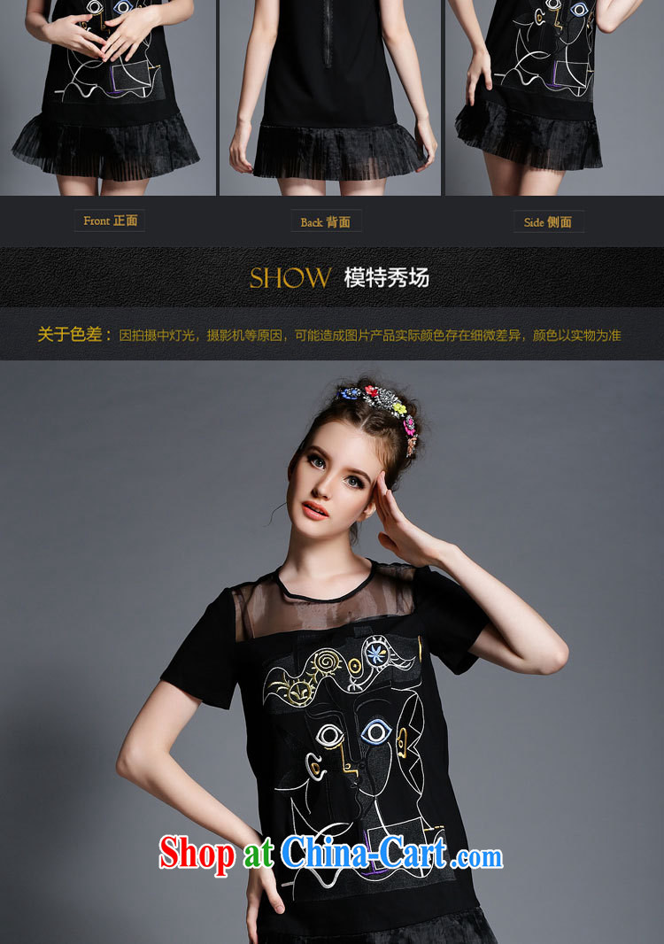 The summing up of the Code women summer 2015 new high-end embroidered short sleeves thick mm beauty graphics thin dress 1891 black XL pictures, price, brand platters! Elections are good character, the national distribution, so why buy now enjoy more preferential! Health