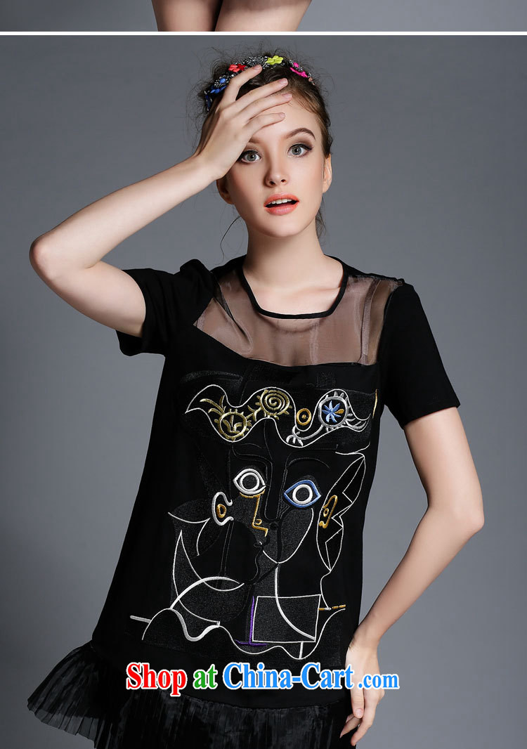 The summing up of the Code women summer 2015 new high-end embroidered short sleeves thick mm beauty graphics thin dress 1891 black XL pictures, price, brand platters! Elections are good character, the national distribution, so why buy now enjoy more preferential! Health