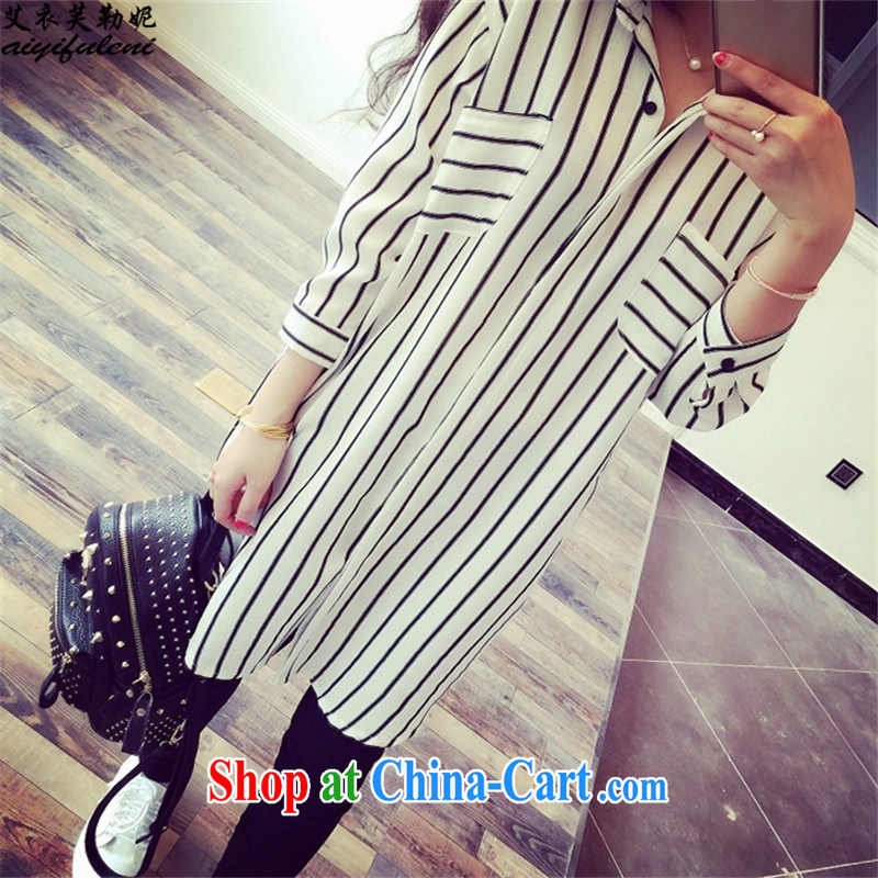 The coat can be, Connie 2015 summer new loose the Code, long streaks of 7 T-shirt ladies video thin casual shirt 200 jack can be seen wearing white 2672 3 XL, the clothing can be, Connie, and shopping on the Internet