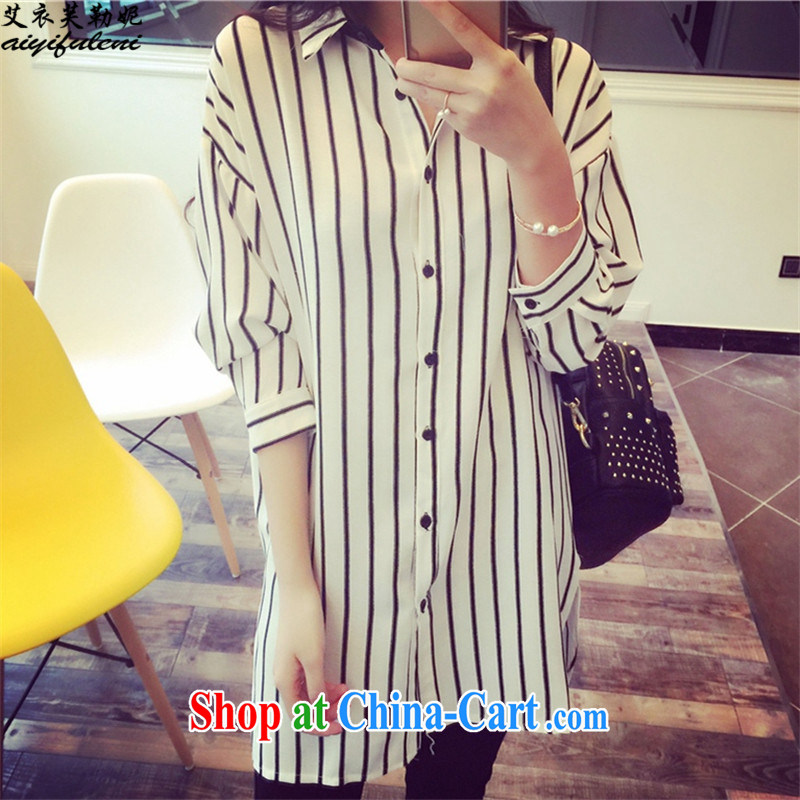 The coat can be, Connie 2015 summer new loose the Code, long streaks of 7 T-shirt ladies video thin casual shirt 200 jack can be seen wearing white 2672 3 XL, the clothing can be, Connie, and shopping on the Internet