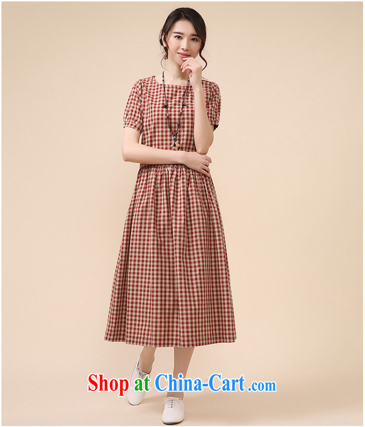 Ho costumes makeup summer 2015 new female arts van retro stamp long, linen/cotton relaxed mask poverty thick MM breathable larger dresses package mail 8009 blue-and-white grid L pictures, price, brand platters! Elections are good character, the national distribution, so why buy now enjoy more preferential! Health