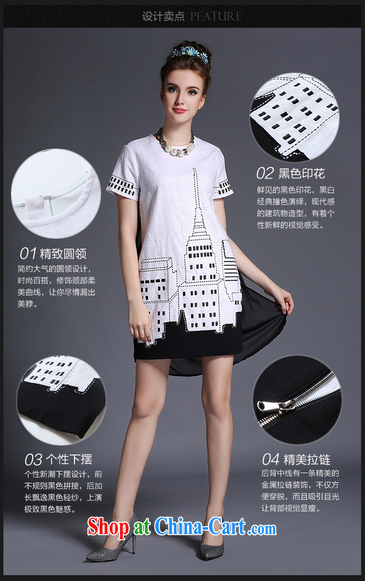 Summer 2015 new XL girls cotton Ma dress mm thick, long, loose video thin white 3XL (72 - 82 ) KG pictures, price, brand platters! Elections are good character, the national distribution, so why buy now enjoy more preferential! Health