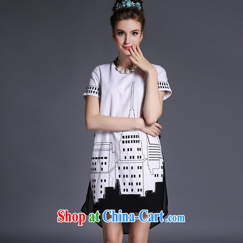 Summer 2015 new XL girls cotton Ma dress mm thick, long, loose video thin white 3XL (72 - 82 KG), Jacob, and, shopping on the Internet