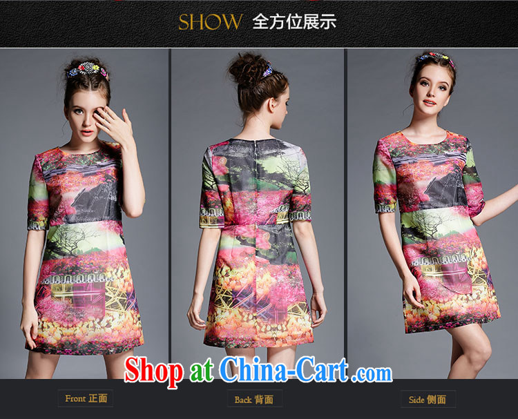OZZFLORA 2015 Summer in Europe and the new, larger female and FAT and FAT mm abstract stamp snow woven short-sleeved dresses picture color 5 XL pictures, price, brand platters! Elections are good character, the national distribution, so why buy now enjoy more preferential! Health