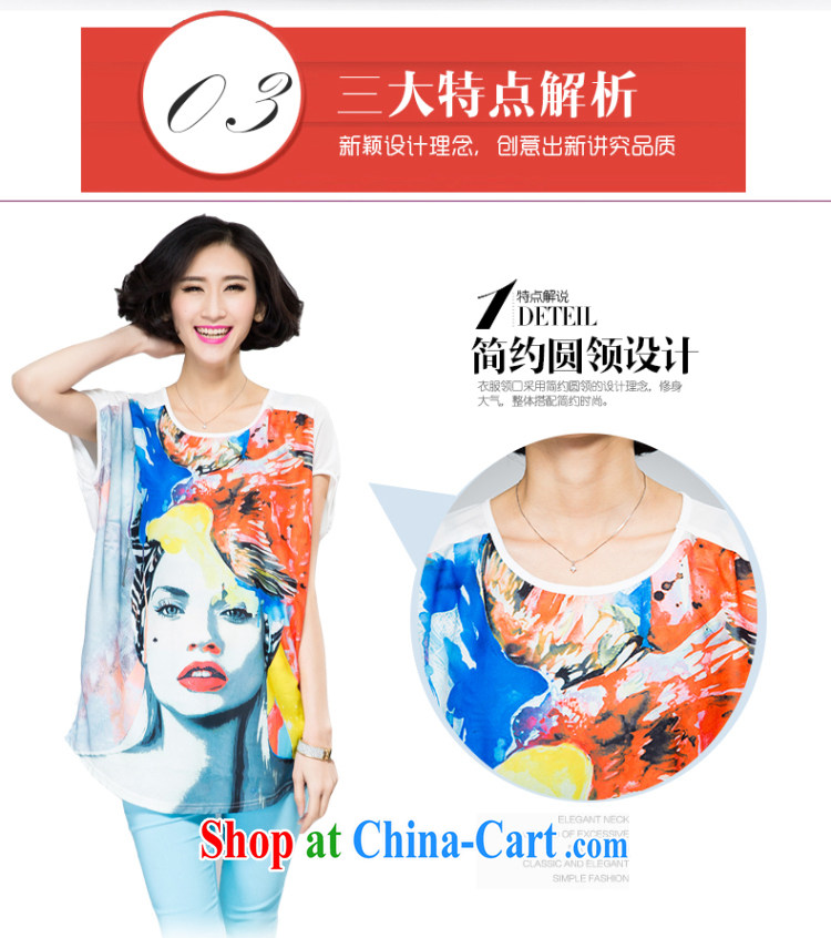 2015 spring and summer thick mm new, larger female stylish atmosphere in Europe digital stamp loose video thin short-sleeved T pension figure 3XL pictures, price, brand platters! Elections are good character, the national distribution, so why buy now enjoy more preferential! Health