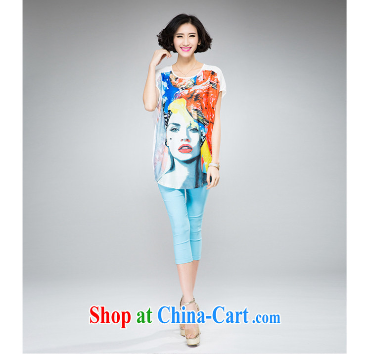 2015 spring and summer thick mm new, larger female stylish atmosphere in Europe digital stamp loose video thin short-sleeved T pension figure 3XL pictures, price, brand platters! Elections are good character, the national distribution, so why buy now enjoy more preferential! Health