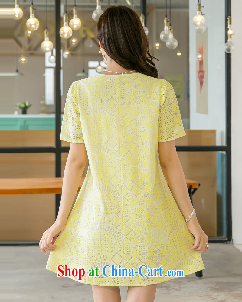 Song Meng Yin Yue XL summer new stylish sweet lace loose short-sleeve stamp dresses SM 5228 yellow 3 XL (165 - 180 ) jack pictures, price, brand platters! Elections are good character, the national distribution, so why buy now enjoy more preferential! Health