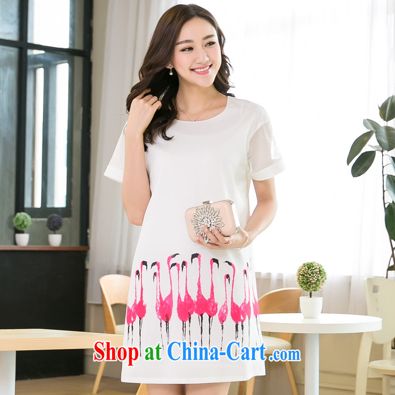 Song Meng Yin Yue XL summer new Korean version thick sister girl, the long graphics thin animal stamp dresses SM 5200 thick, female video thin white 2XL (145 - 165 ) jack, Song had Yin Yue, shopping on the Internet