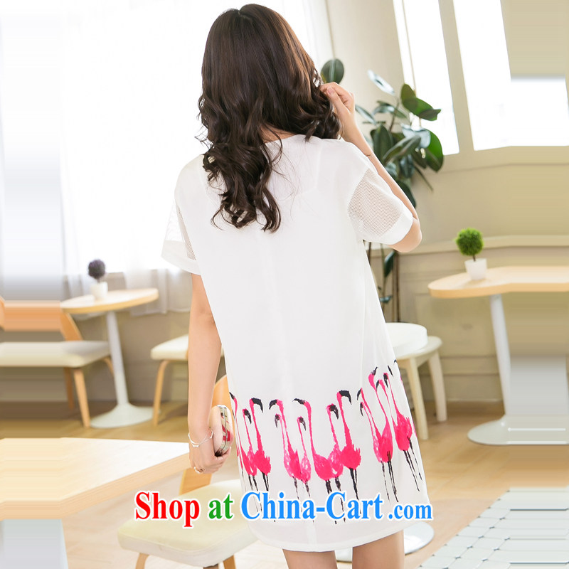 Song Meng Yin Yue XL summer new Korean version thick sister girl, the long graphics thin animal stamp dresses SM 5200 thick, female video thin white 2XL (145 - 165 ) jack, Song had Yin Yue, shopping on the Internet