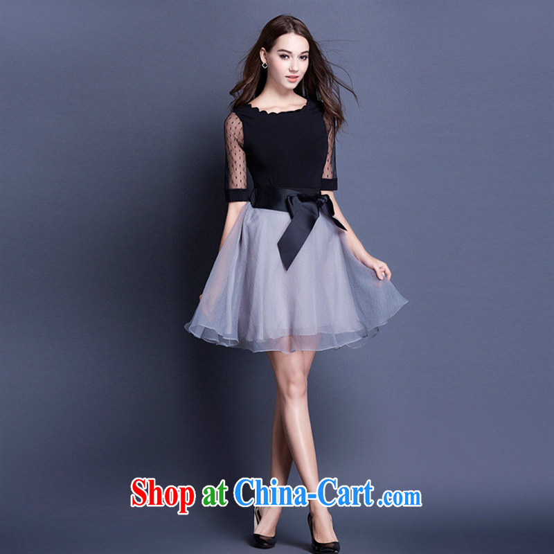 Ya-ting store summer 2015 in Europe and America, new girl and stylish two-piece fluoro T-shirt + butterfly netting yarn shaggy skirts package picture color M, blue rain bow, and, online shopping