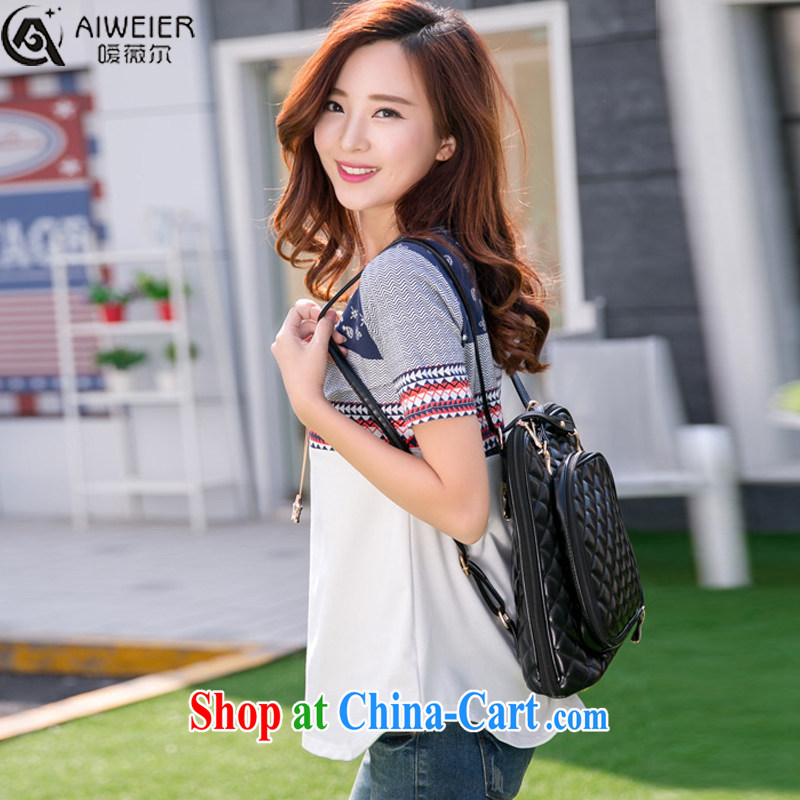 Many Ms Audrey EU's 2015 spring and summer new Korean version thick MM the Code women loose cotton T-shirt girls 14 white XXXXL, fragile, Ms Audrey EU, AIWEIER), and shopping on the Internet
