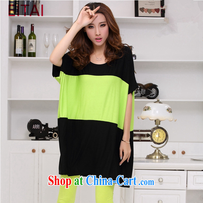The EITAI Code women 2015 new Korean version relaxed thick sister short-sleeved T pension green are code