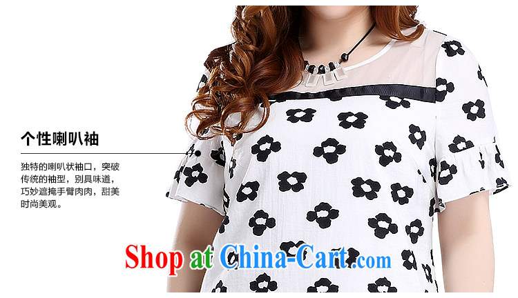 Slim LI Sau 2015 summer new, larger women have been the Stamp Duty stitching round-collar horn cuff video thin dresses Q 7812 m White XL pictures, price, brand platters! Elections are good character, the national distribution, so why buy now enjoy more preferential! Health