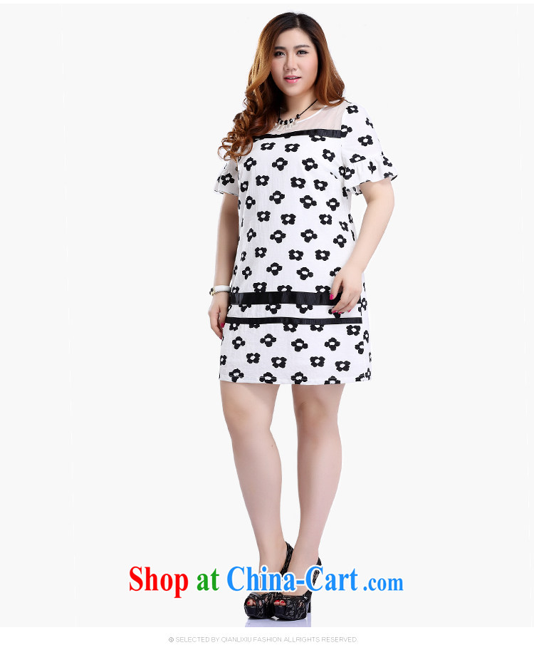 Slim LI Sau 2015 summer new, larger women have been the Stamp Duty stitching round-collar horn cuff video thin dresses Q 7812 m White XL pictures, price, brand platters! Elections are good character, the national distribution, so why buy now enjoy more preferential! Health