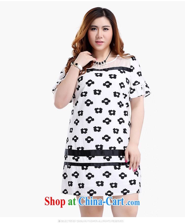 Slim LI Sau 2015 summer new, larger women have been the Stamp Duty stitching round-collar horn cuff video thin dresses Q 7812 m White XL pictures, price, brand platters! Elections are good character, the national distribution, so why buy now enjoy more preferential! Health