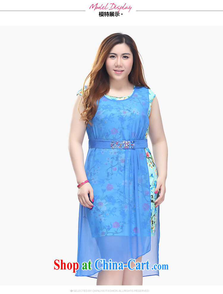 Slim LI Sau 2015 summer new, larger female snow woven vest leave of two parts with nails Pearl belt dresses Q 7828 deep royal blue 5 XL pictures, price, brand platters! Elections are good character, the national distribution, so why buy now enjoy more preferential! Health