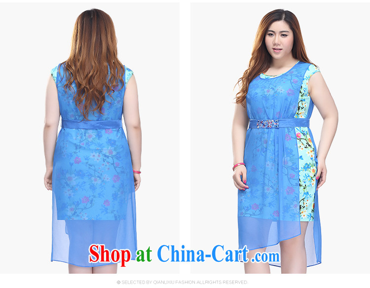 Slim LI Sau 2015 summer new, larger female snow woven vest leave of two parts with nails Pearl belt dresses Q 7828 deep royal blue 5 XL pictures, price, brand platters! Elections are good character, the national distribution, so why buy now enjoy more preferential! Health