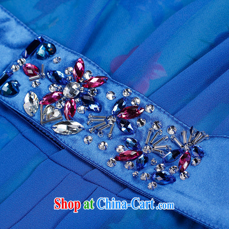 Slim LI Sau 2015 summer new, larger female snow-woven vest leave of two parts with nails Pearl belt dresses Q 7828 deep royal blue 5 XL, slim Li-su, and Internet shopping