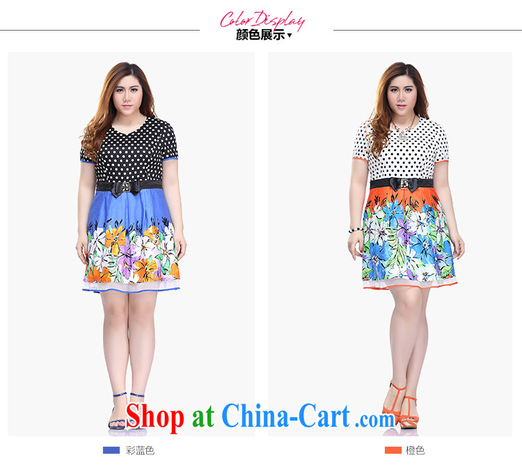 Slim Li-su 2015 summer new, larger female fashion wave, bow-tie-Neck short-sleeve dresses Q 7992 orange 3 XL pictures, price, brand platters! Elections are good character, the national distribution, so why buy now enjoy more preferential! Health