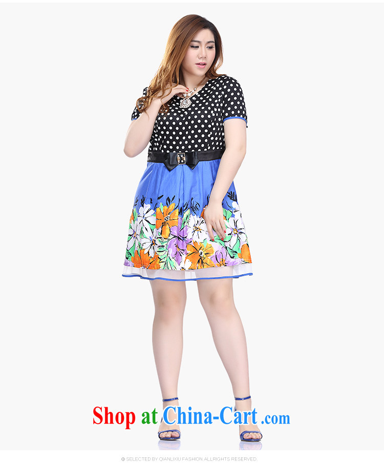Slim Li-su 2015 summer new, larger female fashion wave, bow-tie-Neck short-sleeve dresses Q 7992 orange 3 XL pictures, price, brand platters! Elections are good character, the national distribution, so why buy now enjoy more preferential! Health