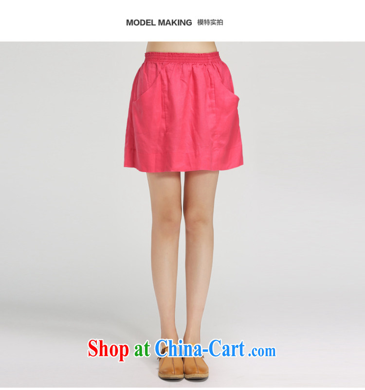 Water by 2015, the female summer new Elastic waist candy-colored linen skirt waist skirt XB 15 of 4925 red L pictures, price, brand platters! Elections are good character, the national distribution, so why buy now enjoy more preferential! Health