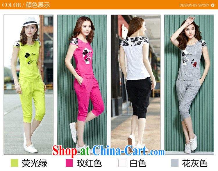 Soon Elizabeth Anna female summer 7 sub-trousers 2015 Korean Leisure package female short-sleeved larger graphics thin stamp duty uniforms D 9143 fluorescent green XXXL pictures, price, brand platters! Elections are good character, the national distribution, so why buy now enjoy more preferential! Health