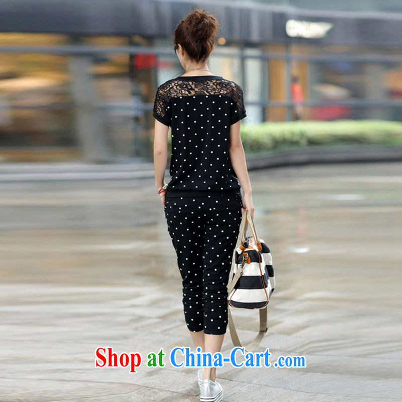 Snow Storm on cross-sectoral mm larger women 2015 new summer loose the fat and short-sleeved T shirts 7 pants Leisure package 200 Jack A 8888 black XXXL, snow storm, (XUEZHOUQI), online shopping
