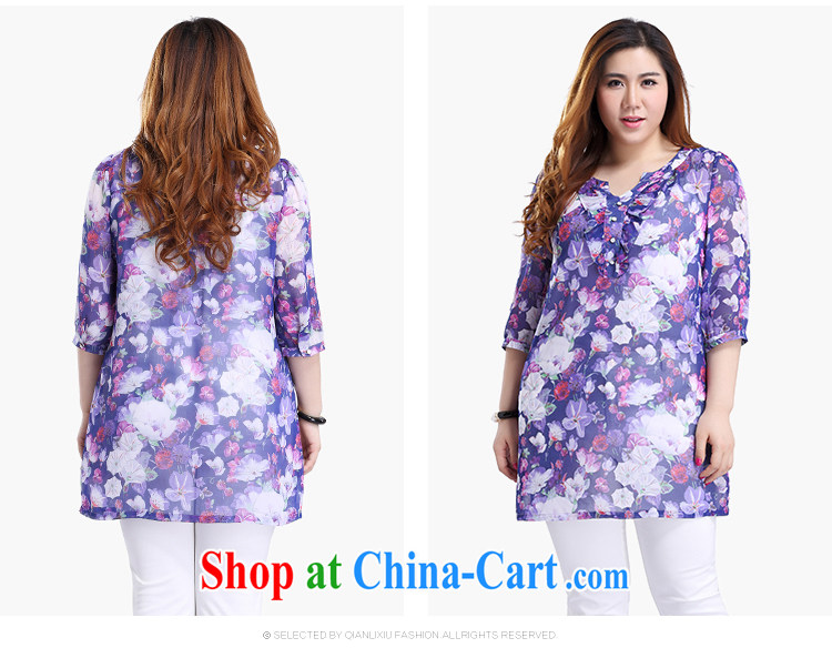 Slim Li-su 2015 summer new, larger female stamp round V collar flouncing 7 snow cuff woven shirts shirt Q 8356 green ground saffron 3 XL pictures, price, brand platters! Elections are good character, the national distribution, so why buy now enjoy more preferential! Health
