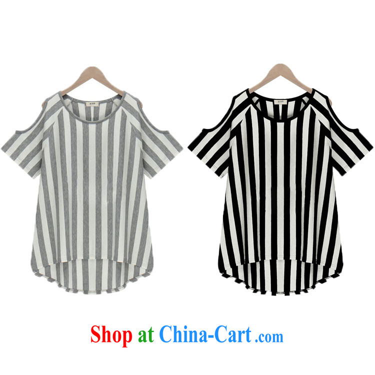 1000 fruit 2015 new Korean version summer is indeed the XL girls with thick, graphics thin, loose, long, your shoulders short-sleeved T shirt T-shirt 5132 Gray stripes 5XL pictures, price, brand platters! Elections are good character, the national distribution, so why buy now enjoy more preferential! Health