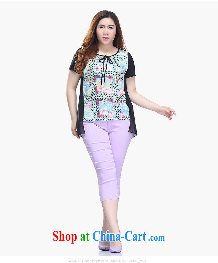 Slim LI Sau 2015 summer new, larger female stylish stamp does not rule out the collar Bow Tie short-sleeved snow woven shirts Q 7879 black 4XL pictures, price, brand platters! Elections are good character, the national distribution, so why buy now enjoy more preferential! Health