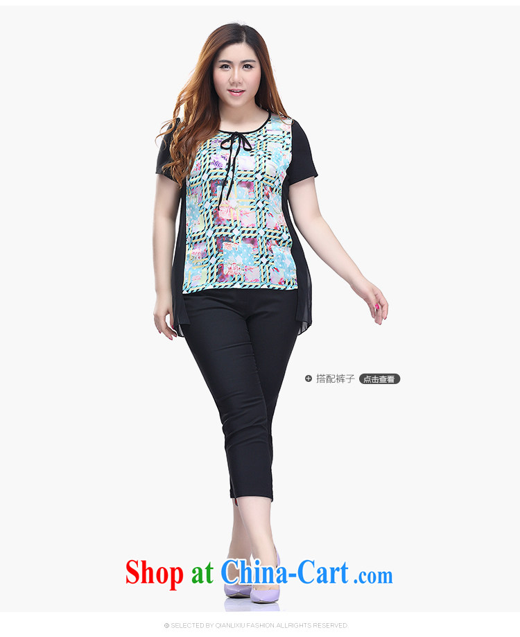 Slim LI Sau 2015 summer new, larger female stylish stamp does not rule out the collar Bow Tie short-sleeved snow woven shirts Q 7879 black 4XL pictures, price, brand platters! Elections are good character, the national distribution, so why buy now enjoy more preferential! Health