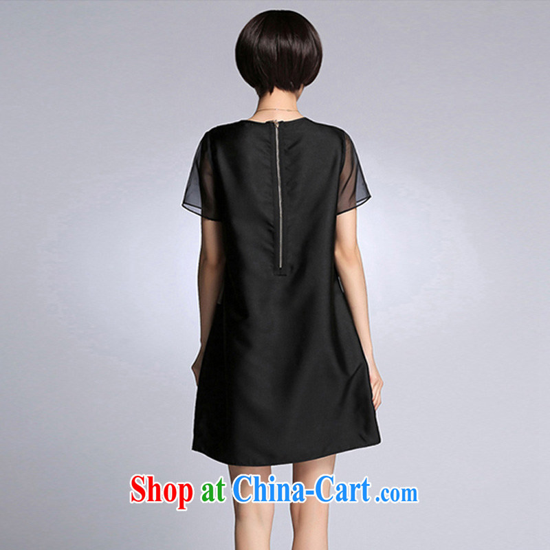 In short, the 2015 will be new, thick sister the fat King, the root yarn stitching, long, loose dresses female J 885 black 3 XL, in short, would be (Janrelove), shopping on the Internet
