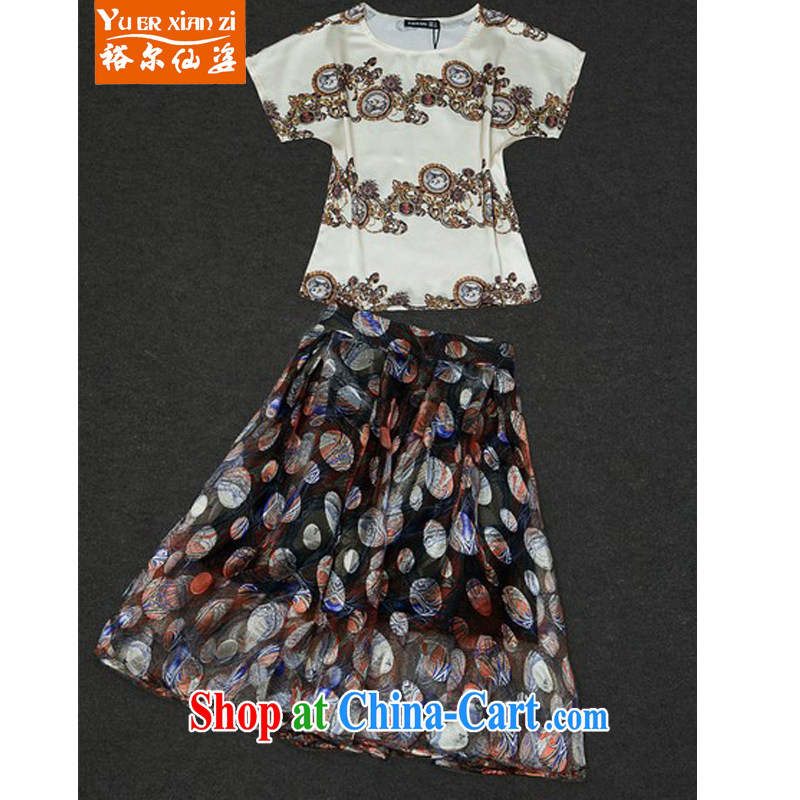 Yu's Sin City mm thick 2015 new spring and summer with the United States and Europe, female embroidery t-shirt, long, Shaggy skirts package picture color two-piece 2 XL recommends that you 125 - 145 jack, Yu, for sin (yuerxianzi), online shopping