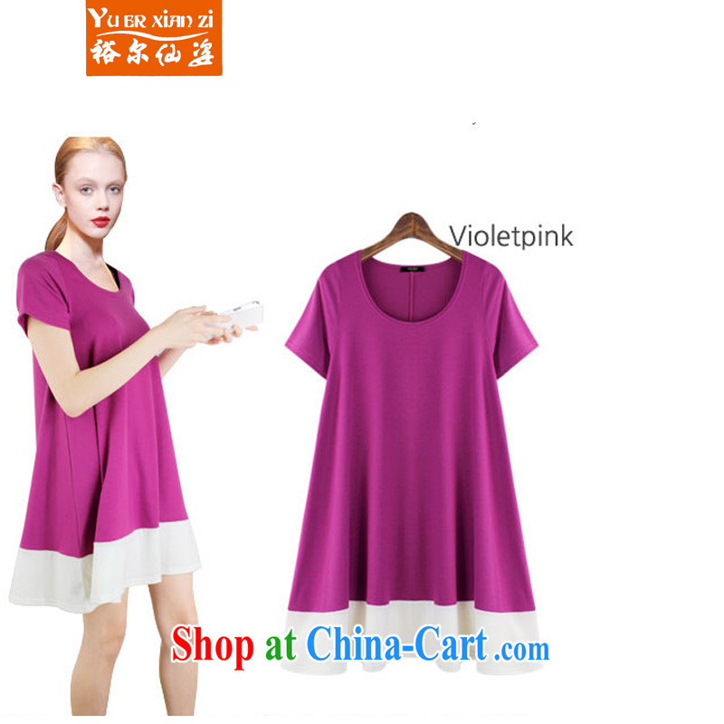 Yu's Sin City in Europe and the fat increase, female fat MM summer T shirt short-sleeved dresses loose T-shirt maroon 5 XL recommends that you 175 - 200 jack, Yu's sin (yuerxianzi), shopping on the Internet