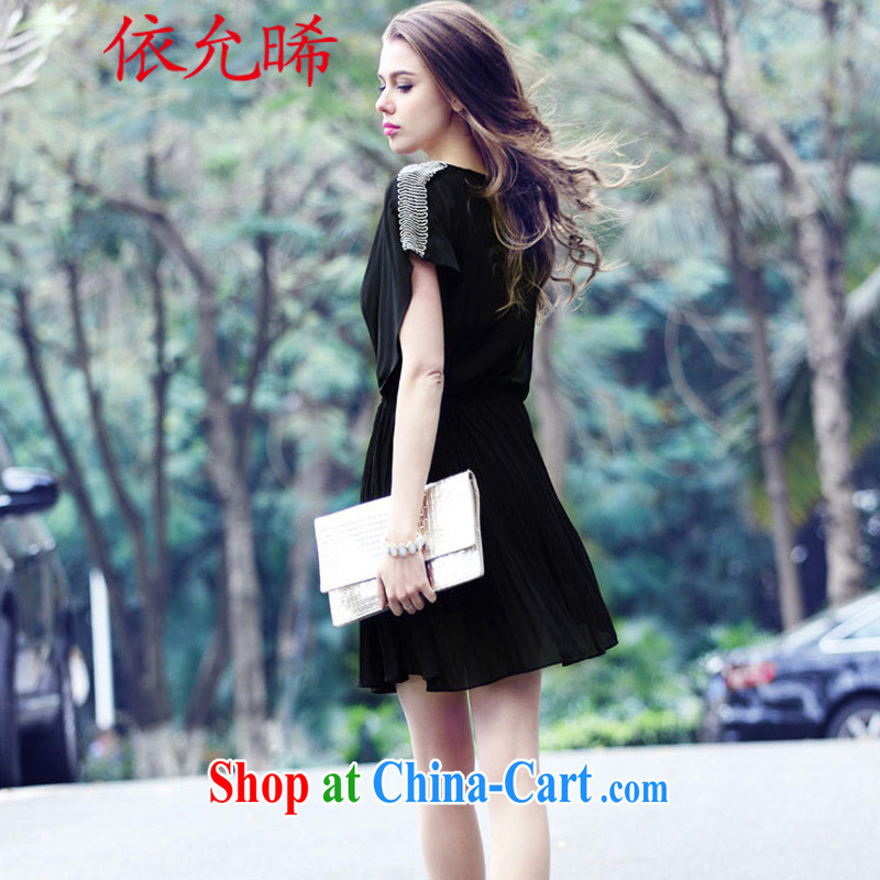According to Lucille Chung 2015 summer new thick mm larger female snow-woven dresses female N 109 black XXXL, Lucille Chung, shopping on the Internet