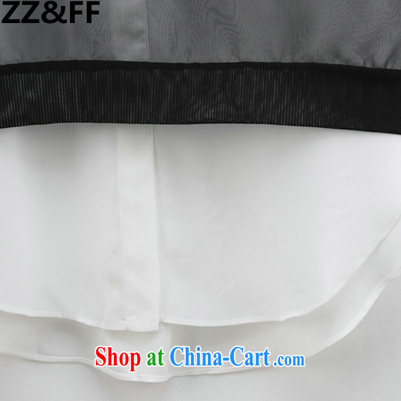 ZZ &FF summer 2015 new, larger female 200 Jack thick MM leave of two-piece short-sleeved snow woven shirts T-shirt picture color XXXXXL, ZZ &FF, shopping on the Internet