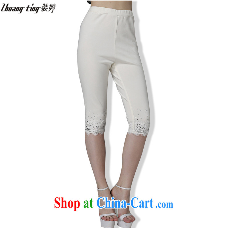 The Ting zhuangting summer 2015 new, the United States and Europe, female minimalist graphics thin pencil trousers 7 casual pants solid K 100 black 5 XL, Ting (zhuangting), online shopping