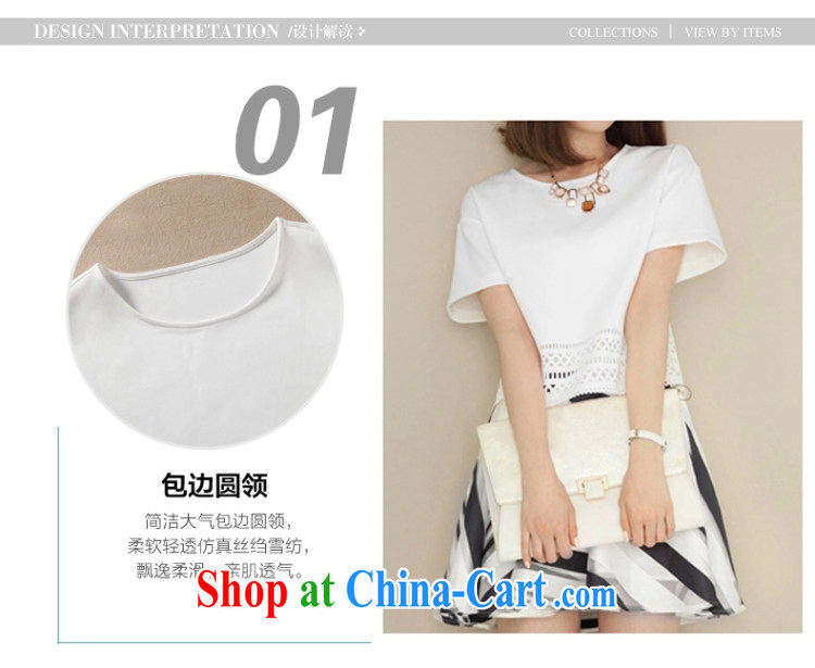 Snow-boat-chi 2015 spring and summer new dresses XL dress Korean short-sleeved thick sister two-piece A 5213 white XXL pictures, price, brand platters! Elections are good character, the national distribution, so why buy now enjoy more preferential! Health