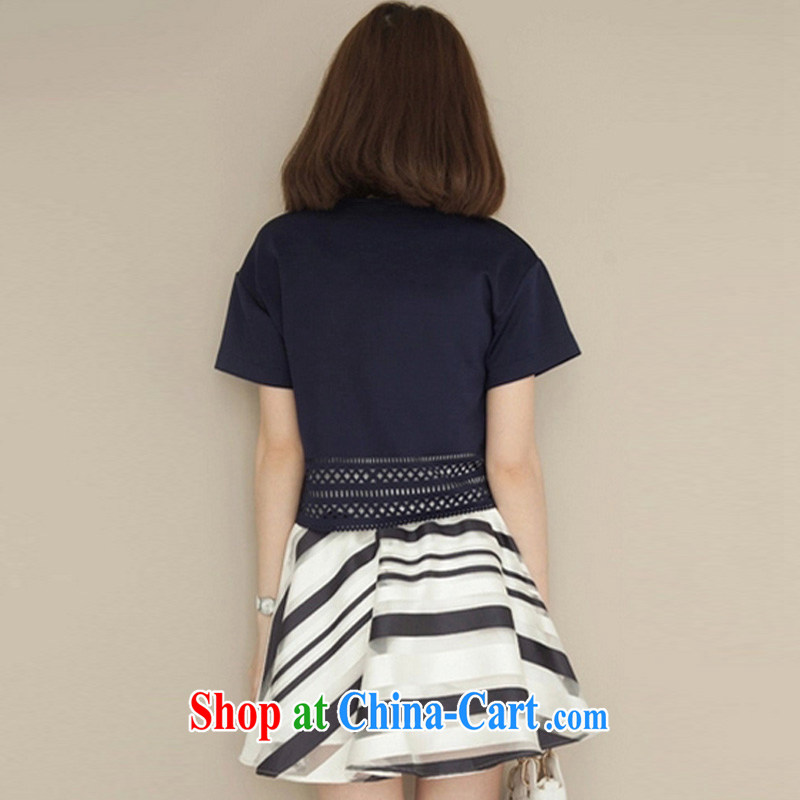 Snow-boat-chi 2015 spring and summer with new dresses XL dress Korean short-sleeved thick sister two-piece A 5213 white XXL, snow-boat (XUEZHOUQI), online shopping
