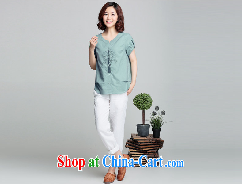 Connie Diane 2015 summer on the new larger female female shirt XH 9387 water blue 4 XL pictures, price, brand platters! Elections are good character, the national distribution, so why buy now enjoy more preferential! Health