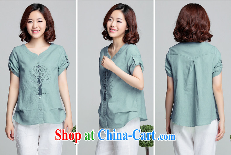 Connie Diane 2015 summer on the new larger female female shirt XH 9387 water blue 4 XL pictures, price, brand platters! Elections are good character, the national distribution, so why buy now enjoy more preferential! Health