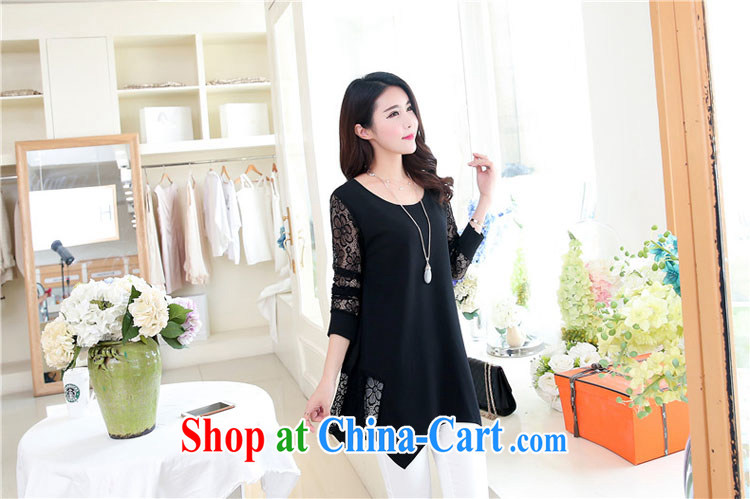 Clara, the 2015 Korean version of the new, thick MM and indeed increase, the long, long-sleeved dresses lace stitching skirt black short-sleeved XXXXXL pictures, price, brand platters! Elections are good character, the national distribution, so why buy now enjoy more preferential! Health